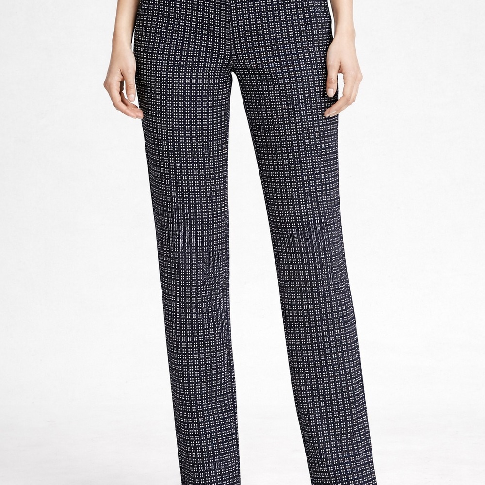 Express Black and White Printed Straight-Leg Trousers